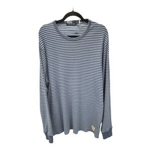 Polo Ralph Lauren Mens Striped Waffle Knit Long Sleeve Thermal Crewneck Shirt XL